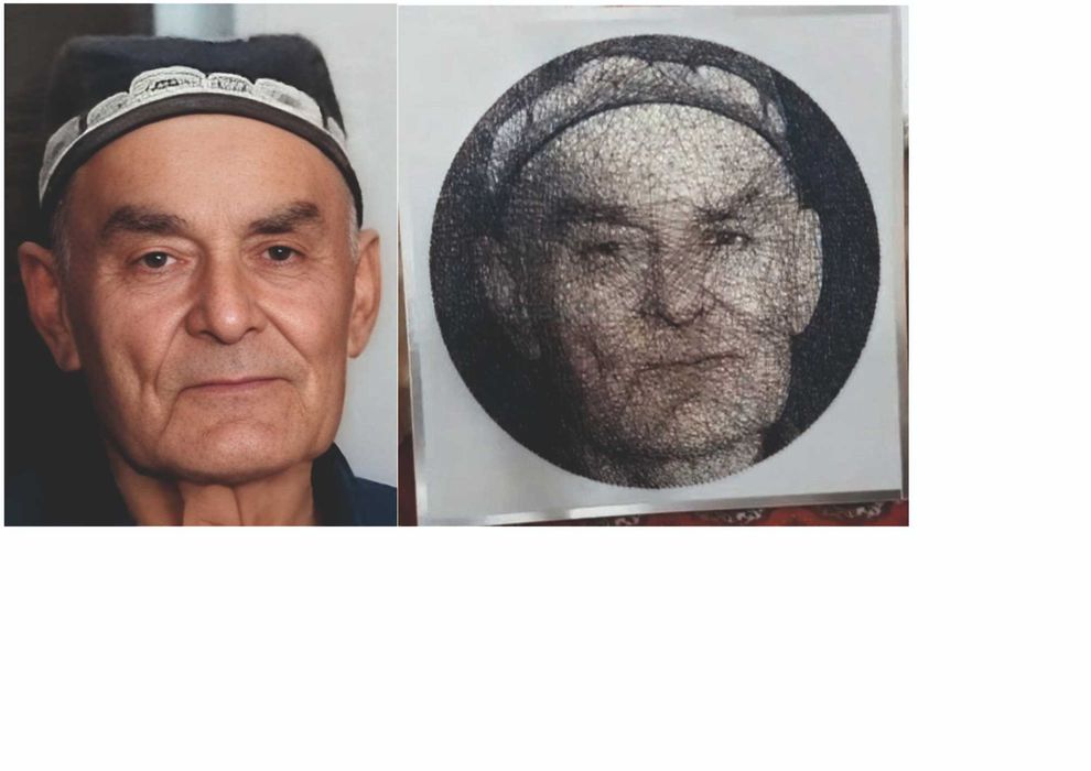 Ring String portret – ip bilan chizilgan rasm (buyurtma asosida)