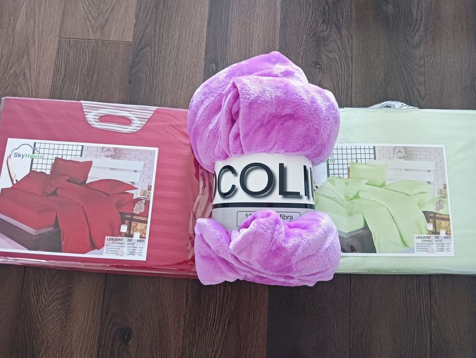 Lenjerie Damasc  6 piese cu multe cadouri la o comanda dată