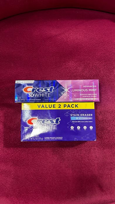 Emulsie solutie albire dentara CREST benzi plasturi pasta albit dinti