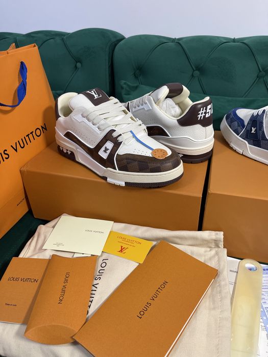 Adidasi Louis Vuitton piele naturala 100% Full Box colectie noua