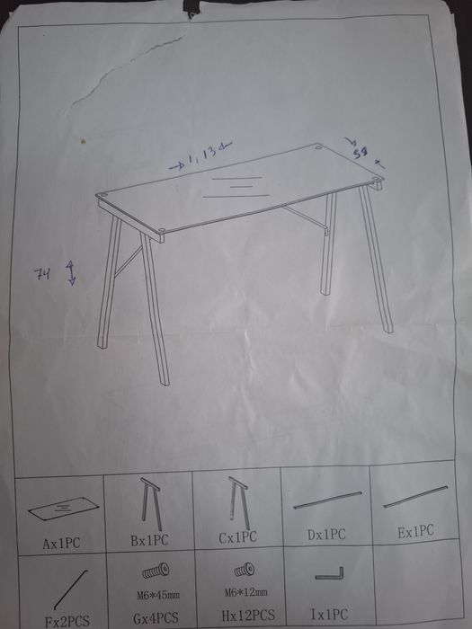 Birou sticla. Foarte bune condiții