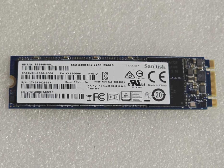 Solid-State Drive (SSD) SanDisk X400 256GB M.2 2280 SATA III HP P/N 856448-001
