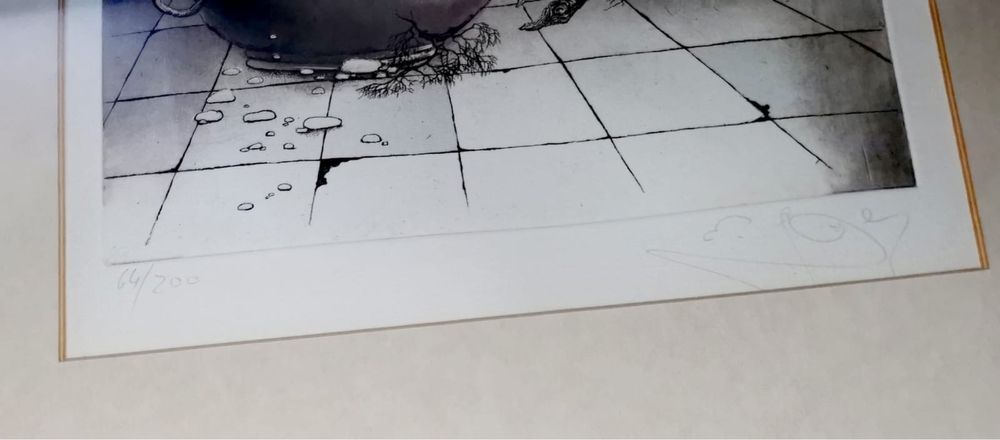 Антикварни картини цветни литографии авторски лимитирани в рамка  2 бр