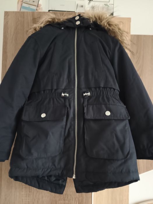 Geacă parka vătuită H&M, bleumarin, măr. 116