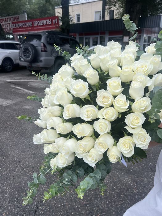 Букет из 71 белой розы