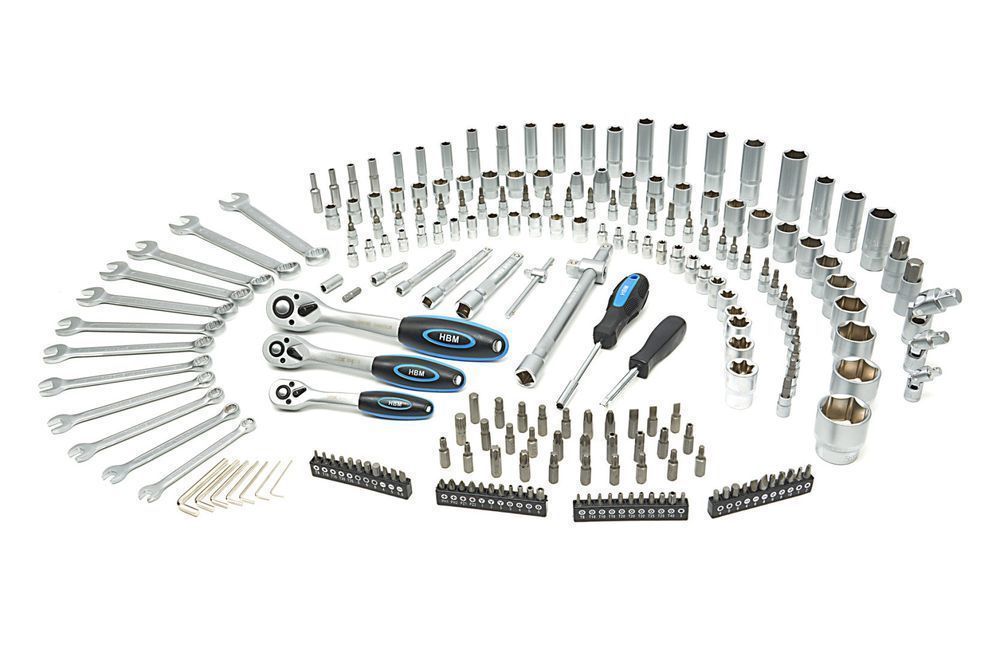 Trusa de scule profesionala cu tubulare si clicheti 1/2 3/8 1/4 216 pi