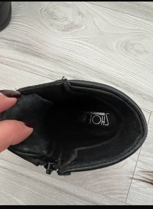 Botine piele naturala cu toc patrat