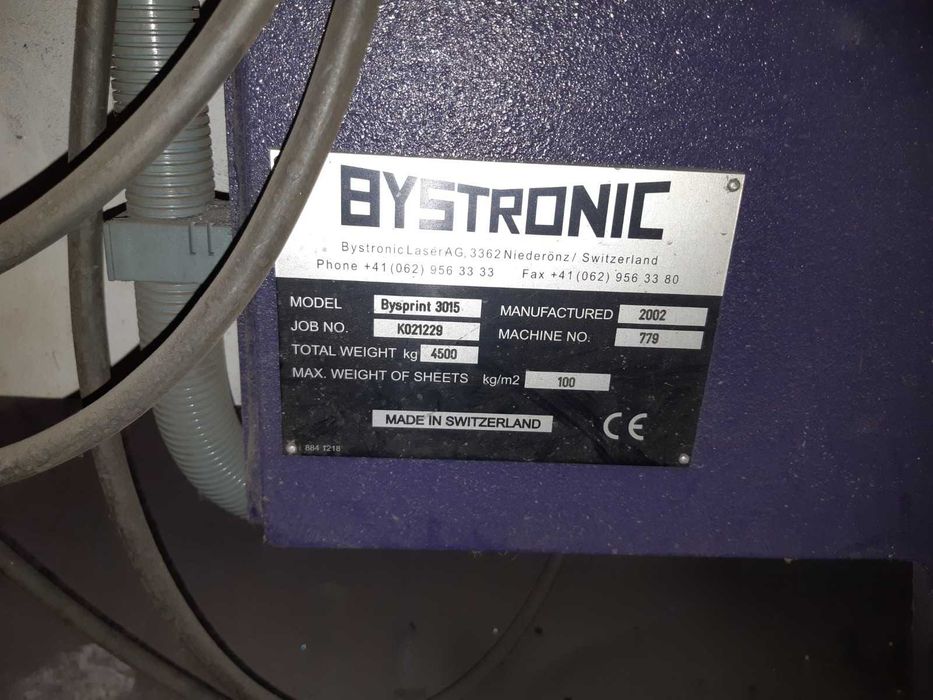 Laser CO2 Bystronic bysprint 3015 (3kw,model 2002)complet echipat