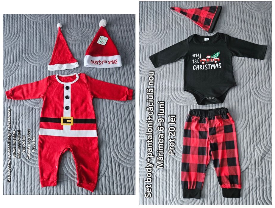 Hăinuțe tematica Crăciun bebeluși