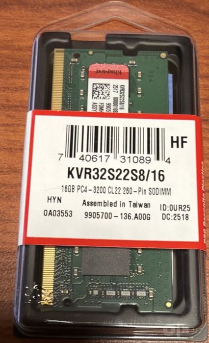 16gb DDR4 Kingston  SODIMM 3200 для ноутбука моноблока Mini pc