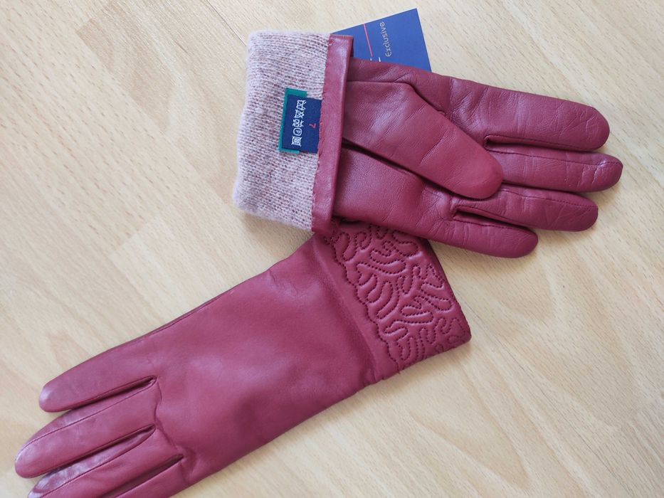 Перчатки женские кожаные