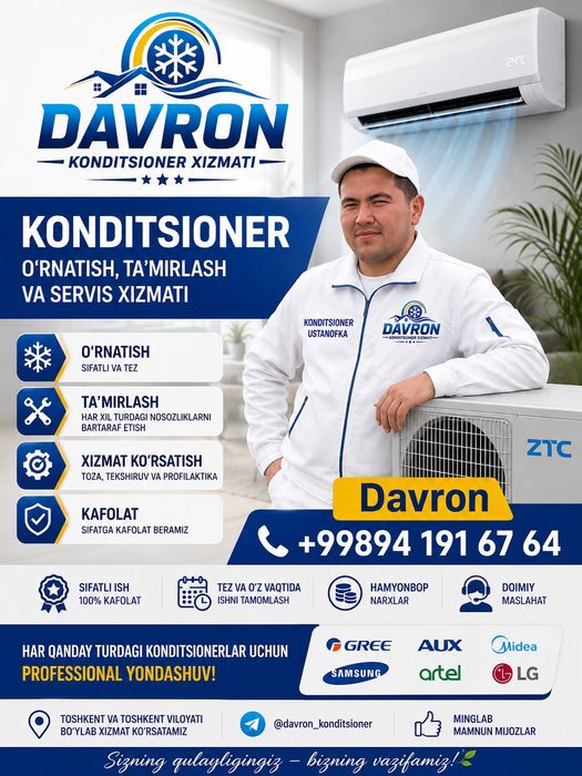 Kondisioner ustanofka qilamiz