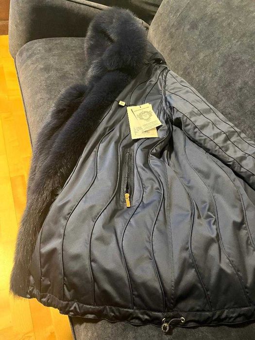 Haina din blana naturala de vulpe cu doua fete