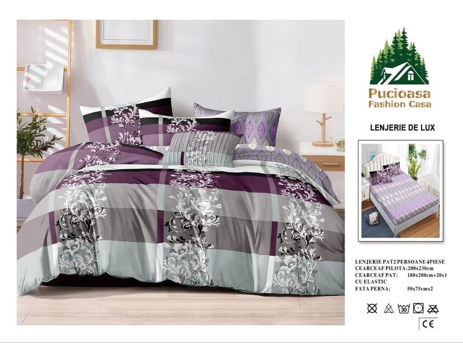 Set lenjerie de pat 4 piese