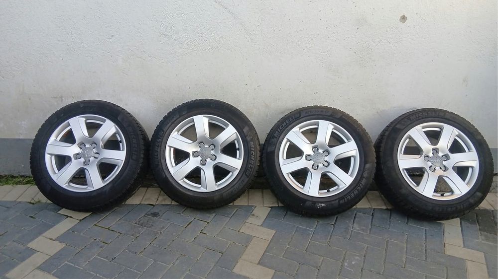 Set Jante Audi originale 17" cu anvelope iarna Michelin Alpin 6 225/55 R17 DOT 2023