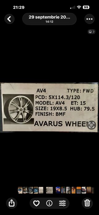 Jante AVARUS R19 5x114,3/5x112 - 2x8,5J / 2x9,5J Bmw/Mercedes/Audi & Japan