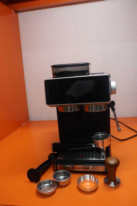 AMZCHEF Кафе машина Bean to Cup, 20-бара еспресо машина с мелачка