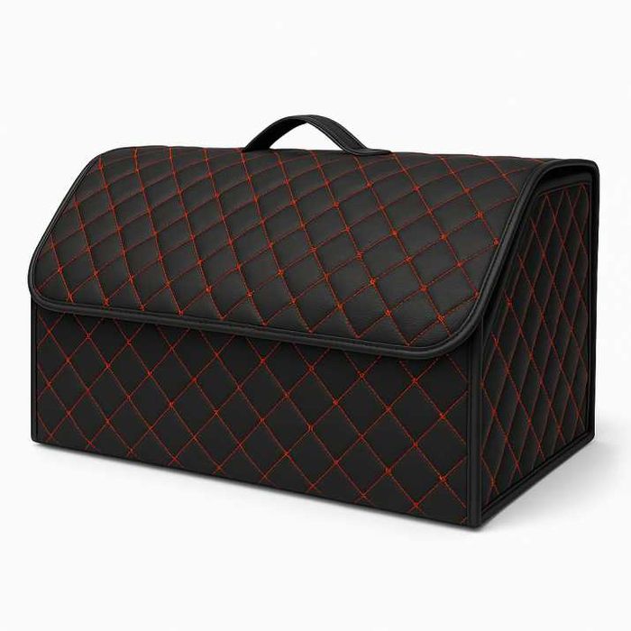 Кожен органайзер за багажник, с червен шев - Три размера