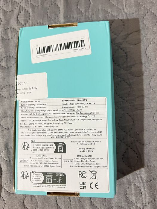 Baterie externa 20.000 Mah