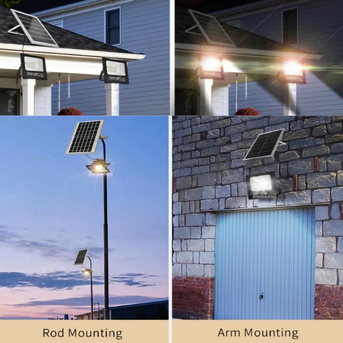 Комплект соларна лампа с дистанционно и соларен панел, 300W, IP66