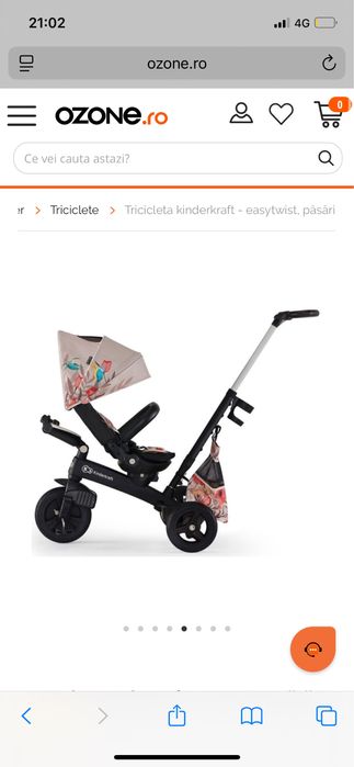 Vand tricicleta Kinderkraft 4 in 1 rotativa cu pozitie de somn