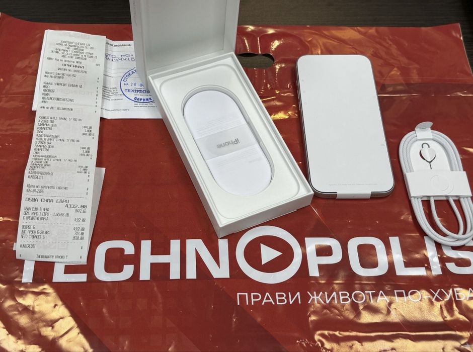 ЧИСТО НОВ 256GB iPhone 17 Pro Max 5G Technopolis Гаранция 2029 SILVER