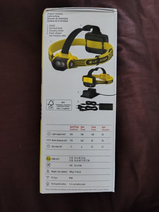 Vând lanternă frontală profesională Ledlenser EXH6R, NOUĂ, SIGILATĂ, nefolosită.
