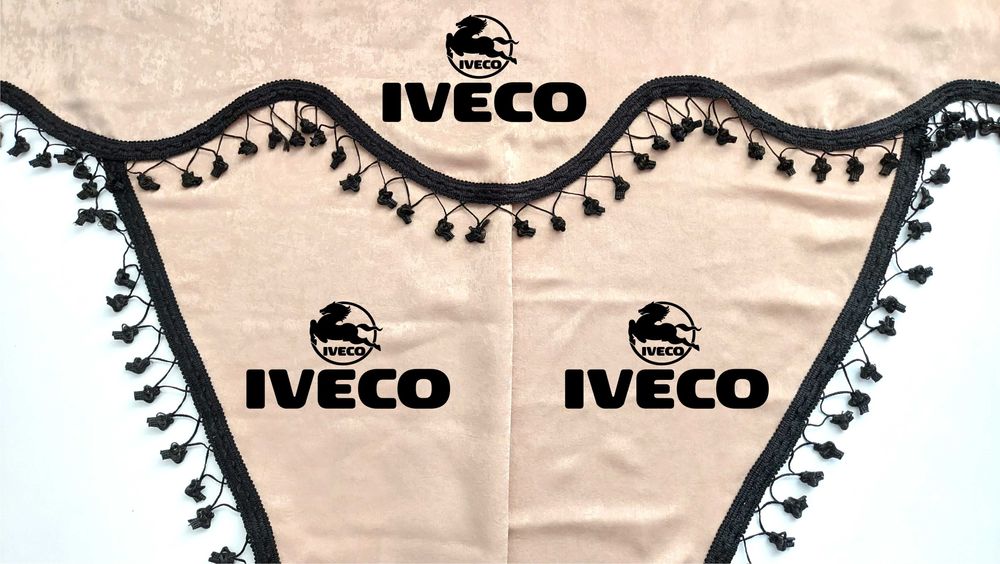 Комплект бежови пердета за камиони(две странични и едно челно)