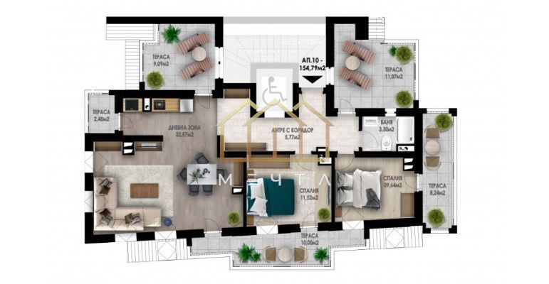 Продава се Тристаен апартамент в Пловдив, Център - 155 кв.м за 1290 €/кв.м - Снимка #9