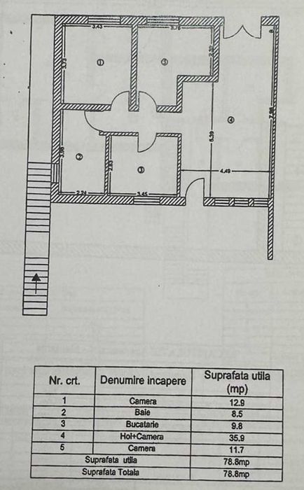 Inchiriez apartament cu 3 camere, 2 locuri de parcare, grădină și terasă – Valea Adanca, str Bazei