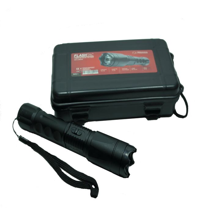 Electrosoc autoaparare cu lanterna, full metal, Piranha, 3.800.000 V