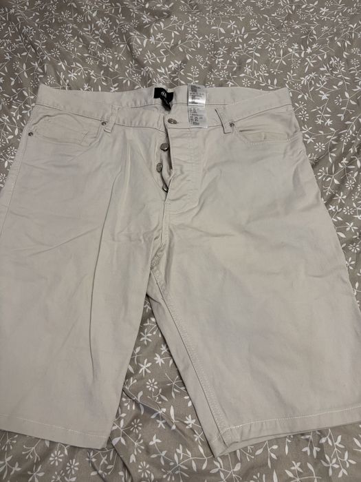 Мъжки къси панталони H&M – Slim Fit, Светлобежови (Размер 34)