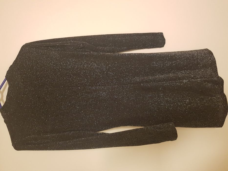 Rochie NOUA neagra cu sclipici argintiu 38
