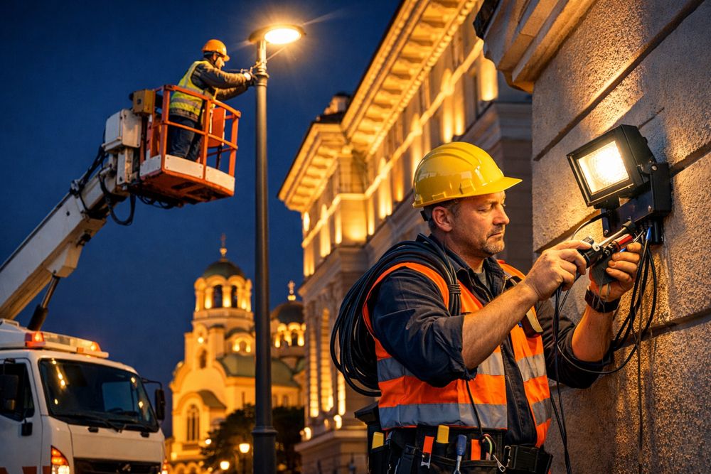 Професионално изграждане на външно и фасадно осветление