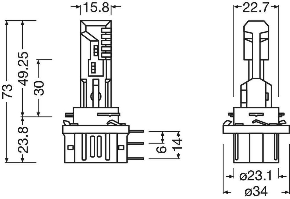 LED Крушки Osram H15/Х15 LEDRIVING HL EASY 12V, 16W, 6500K
