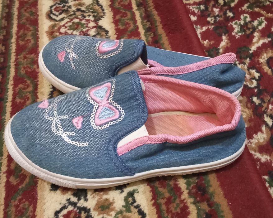 Детские кеды новые синие джинсовые