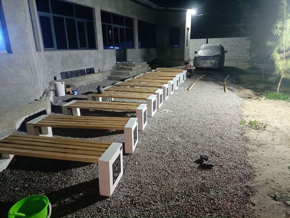 Skameyka, gul tuvak, urna, vazon va barbikyu mramor toshdan