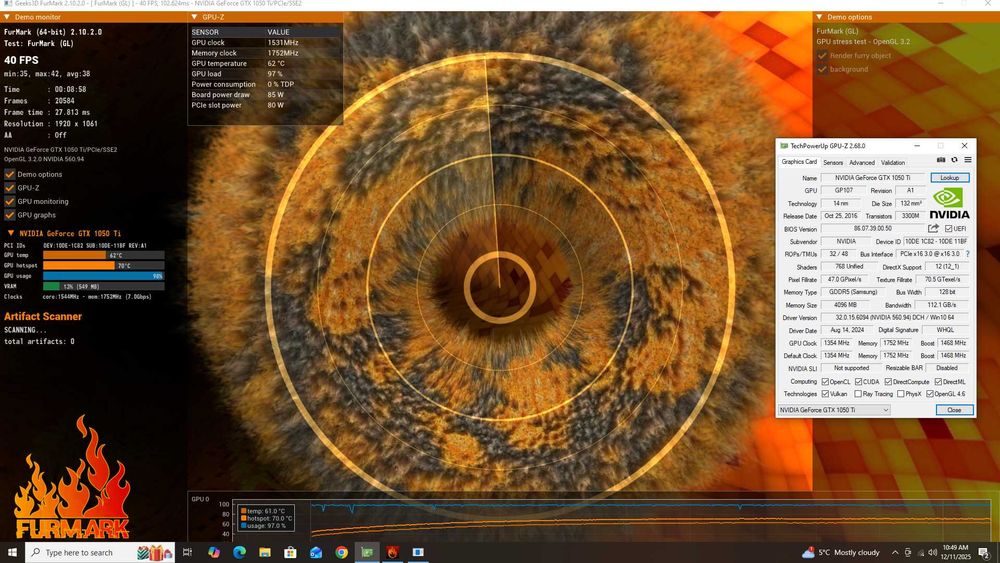 Placa video PCie KFA Nvidia Geforce 1050Ti 4GB DDR5
