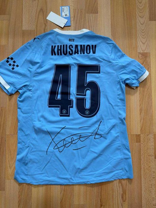 Игровая футболка Абдукодира Хусанова ManCity 2025-26 с автографом!