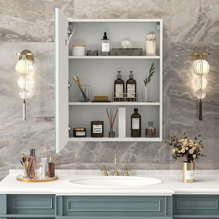 LED огледало с шкаф и функция против изпотяване