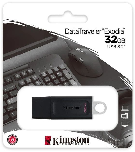 Янги Флешка Kingston DataTraveler Exodia 32GB (USB 3.2)
Тавсиф (Тавсиф