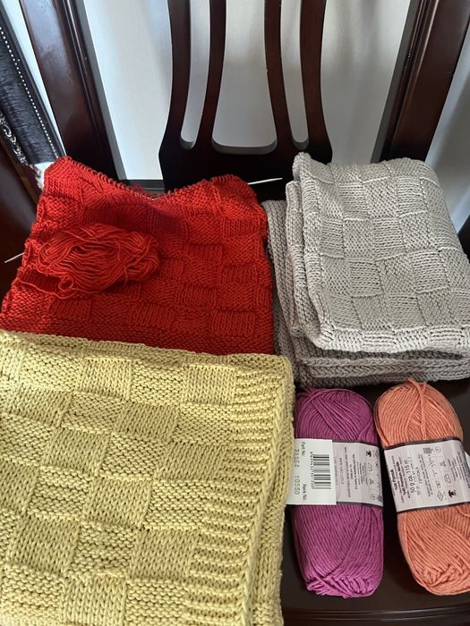 Детский плед ручной вязки. Х/б (Турция)