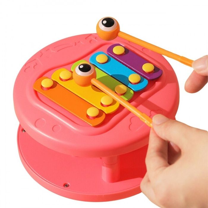 Два броя охлювче за дърпане - 4 в 1 - ксилофон, бебешка игра