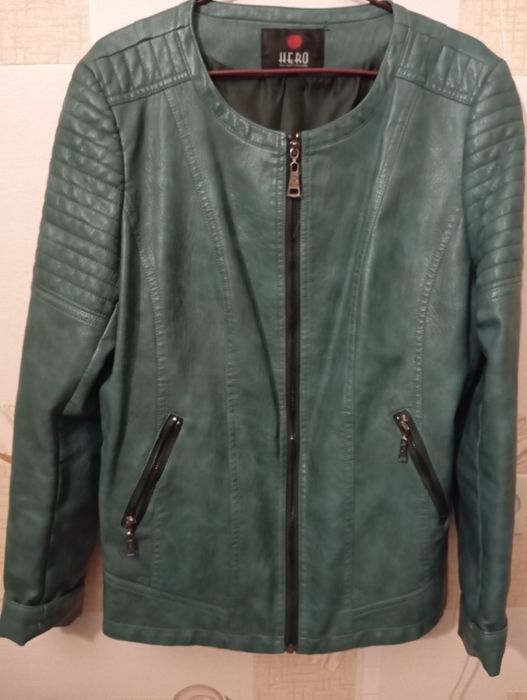Куртка кожзам, зелёная