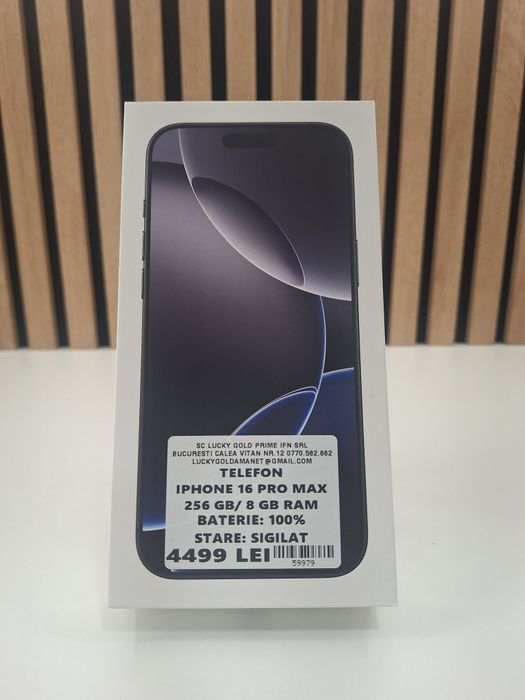 Iphone 16 Pro Max / 256 GB / 100% BAT / SIGILAT / #59979