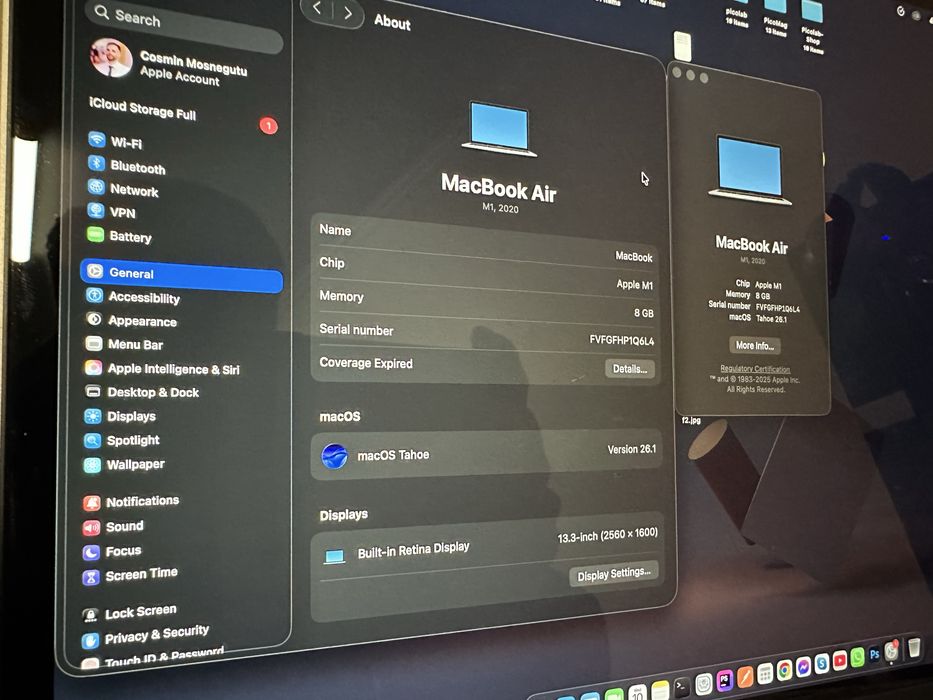 Laptop Macbook Air M1 98% baterie