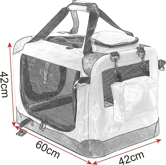 Cușcă de transport pliabilă pentru câini de talie mică(0112HT)
