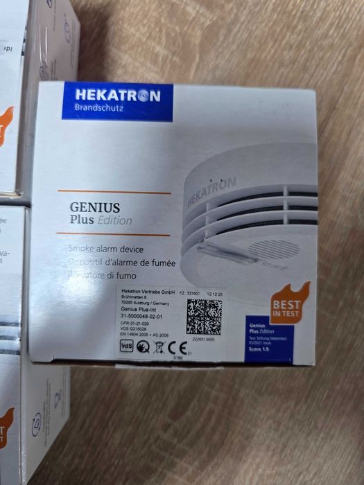 Detector de fum Hekatron Genius Plus, alb, 104x48mm, IP 40, 85 dB