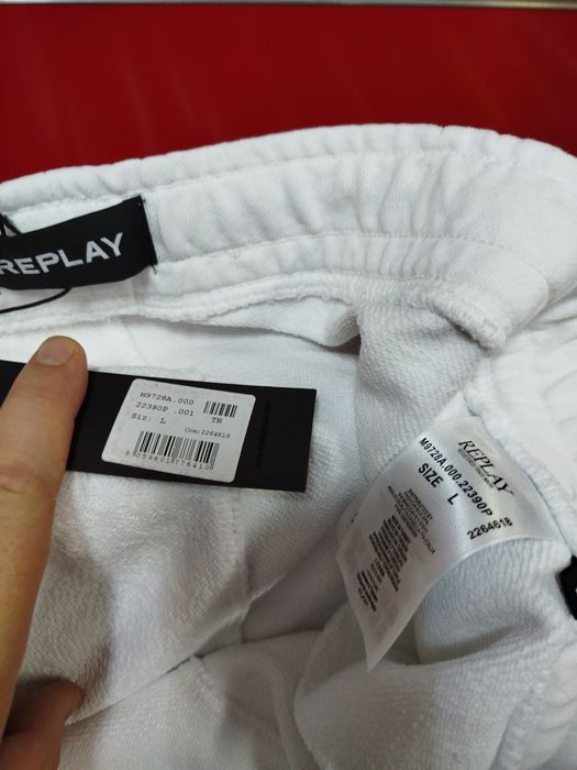 Оригинално мъжко долнище Replay L ново бяло анцуг реплей