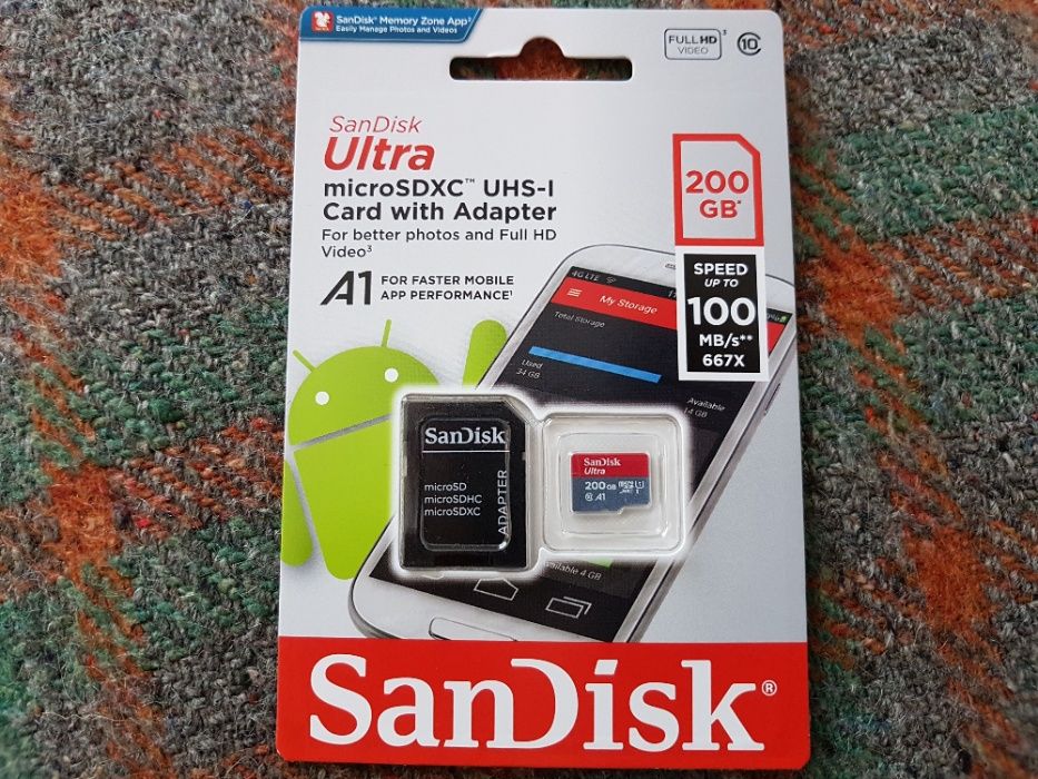 Sandisk 2OOGb,Card Microsd SDXC original 100%